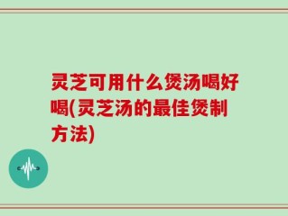 灵芝可用什么煲汤喝好喝(灵芝汤的最佳煲制方法)