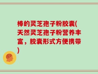 棒的灵芝孢子粉胶囊(天然灵芝孢子粉营养丰富，胶囊形式方便携带)