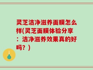 灵芝洁净滋养面膜怎么样(灵芝面膜体验分享：洁净滋养效果真的好吗？)
