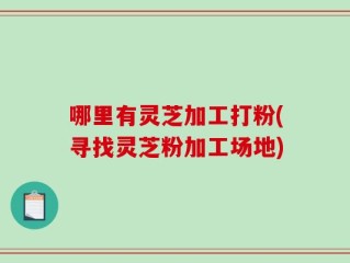 哪里有灵芝加工打粉(寻找灵芝粉加工场地)