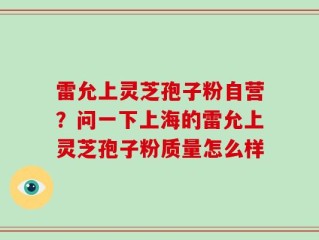 雷允上灵芝孢子粉自营？问一下上海的雷允上灵芝孢子粉质量怎么样