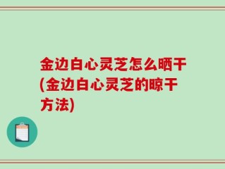 金边白心灵芝怎么晒干(金边白心灵芝的晾干方法)