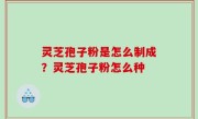 灵芝孢子粉是怎么制成？灵芝孢子粉怎么种