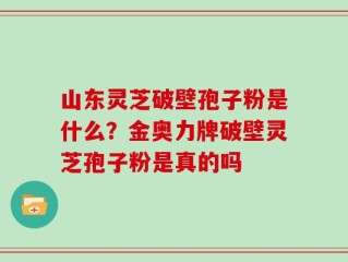 山东灵芝破壁孢子粉是什么？金奥力牌破壁灵芝孢子粉是真的吗