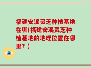 福建安溪灵芝种植基地在哪(福建安溪灵芝种植基地的地理位置在哪里？)