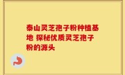 泰山灵芝孢子粉种植基地 探秘优质灵芝孢子粉的源头