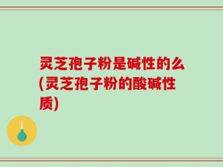 灵芝孢子粉是碱性的么(灵芝孢子粉的酸碱性质)