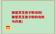 跛壁灵芝孢子粉功效(跛壁灵芝孢子粉的功效与作用)