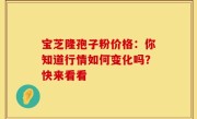 宝芝隆孢子粉价格：你知道行情如何变化吗？快来看看