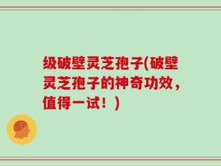 级破壁灵芝孢子(破壁灵芝孢子的神奇功效，值得一试！)