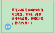 灵芝石斛丹参功效和作用(灵芝、石斛、丹参含多种成分，神奇功效，惊人作用！)