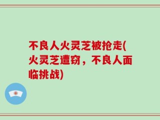 不良人火灵芝被抢走(火灵芝遭窃，不良人面临挑战)