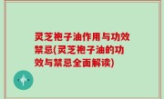 灵芝袍子油作用与功效禁忌(灵芝袍子油的功效与禁忌全面解读)