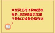大型灵芝孢子粉破壁机报价_高效破壁灵芝孢子粉加工设备价格咨询)