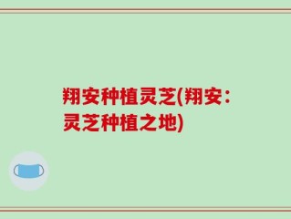 翔安种植灵芝(翔安：灵芝种植之地)