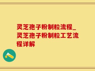 灵芝孢子粉制粒流程_灵芝孢子粉制粒工艺流程详解