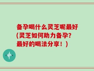 备孕喝什么灵芝呢最好(灵芝如何助力备孕？最好的喝法分享！)