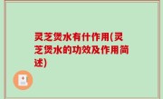 灵芝煲水有什作用(灵芝煲水的功效及作用简述)