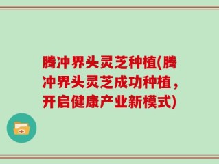腾冲界头灵芝种植(腾冲界头灵芝成功种植，开启健康产业新模式)