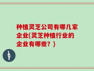 种植灵芝公司有哪几家企业(灵芝种植行业的企业有哪些？)