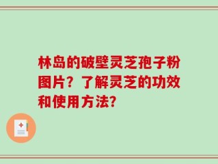 林岛的破壁灵芝孢子粉图片？了解灵芝的功效和使用方法？