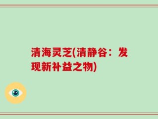 清海灵芝(清静谷：发现新补益之物)