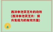 西洋参泡灵芝片的功效(西洋参泡灵芝片：提升免疫力的有效方案)