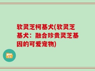 软灵芝柯基犬(软灵芝基犬：融合珍贵灵芝基因的可爱宠物)