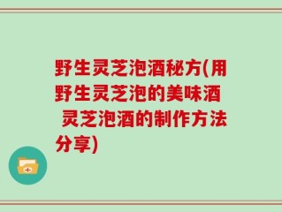 野生灵芝泡酒秘方(用野生灵芝泡的美味酒  灵芝泡酒的制作方法分享)