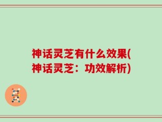 神话灵芝有什么效果(神话灵芝：功效解析)