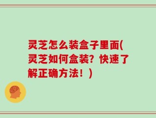 灵芝怎么装盒子里面(灵芝如何盒装？快速了解正确方法！)