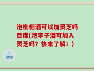 泡枇杷酒可以加灵芝吗百度(泡李子酒可加入灵芝吗？快来了解！)
