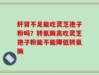 肝肾不足能吃灵芝孢子粉吗？转氨酶高吃灵芝孢子粉能不能降低转氨酶