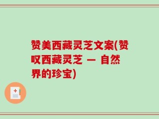 赞美西藏灵芝文案(赞叹西藏灵芝 — 自然界的珍宝)