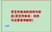 灵芝丹参汤的功效与禁忌(灵芝丹参汤：功效与注意事项解析)