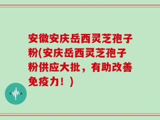 安徽安庆岳西灵芝孢子粉(安庆岳西灵芝孢子粉供应大批，有助改善免疫力！)
