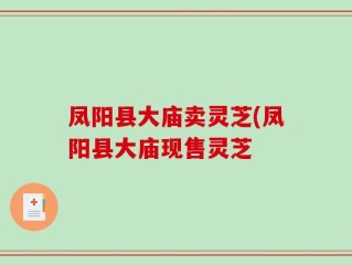凤阳县大庙卖灵芝(凤阳县大庙现售灵芝