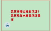 灵芝多糖过柱有沉淀？灵芝放在水里是沉还是浮