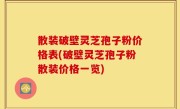 散装破壁灵芝孢子粉价格表(破壁灵芝孢子粉散装价格一览)