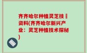 齐齐哈尔种植灵芝技朮资料(齐齐哈尔新兴产业：灵芝种植技术探秘)