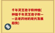 千年灵芝孢子粉种植(种植千年灵芝孢子粉——古老药材的现代发展趋势)
