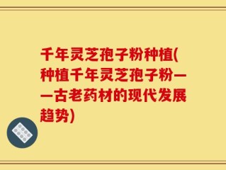 千年灵芝孢子粉种植(种植千年灵芝孢子粉——古老药材的现代发展趋势)