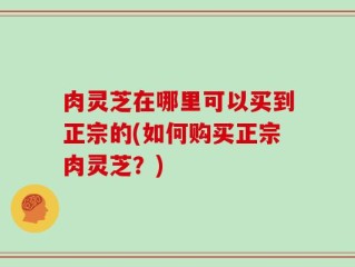 肉灵芝在哪里可以买到正宗的(如何购买正宗肉灵芝？)