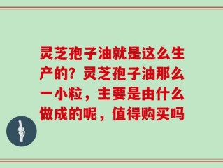灵芝孢子油就是这么生产的？灵芝孢子油那么一小粒，主要是由什么做成的呢，值得购买吗