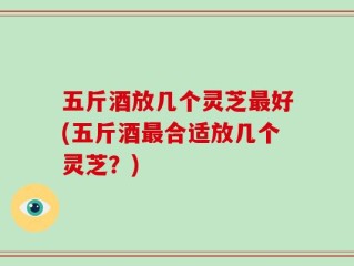 五斤酒放几个灵芝最好(五斤酒最合适放几个灵芝？)