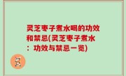 灵芝枣子煮水喝的功效和禁忌(灵芝枣子煮水：功效与禁忌一览)