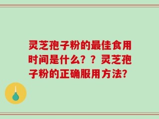 灵芝孢子粉的最佳食用时间是什么？？灵芝孢子粉的正确服用方法？