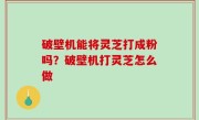 破壁机能将灵芝打成粉吗？破壁机打灵芝怎么做