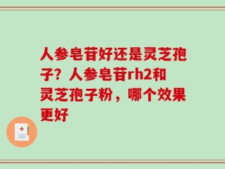 人参皂苷好还是灵芝孢子？人参皂苷rh2和灵芝孢子粉，哪个效果更好