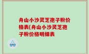 舟山小沙灵芝孢子粉价格表(舟山小沙灵芝孢子粉价格明细表